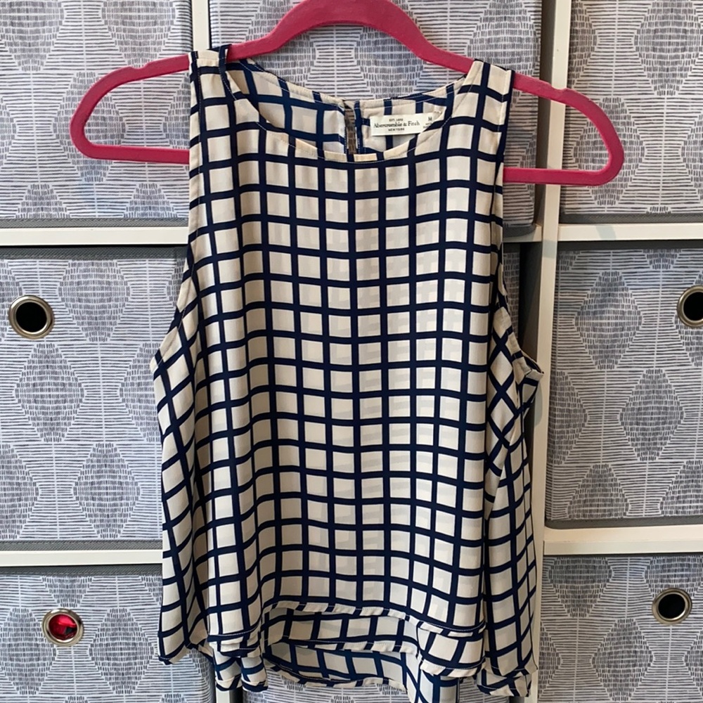 Blue and white tank top